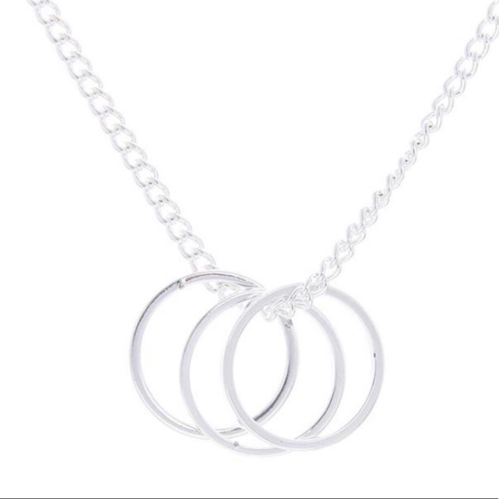 Silver Three Ring Necklace